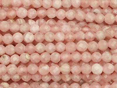 Rhodochrosite Steinperlen facettiert 2mm - Nahaufnahme