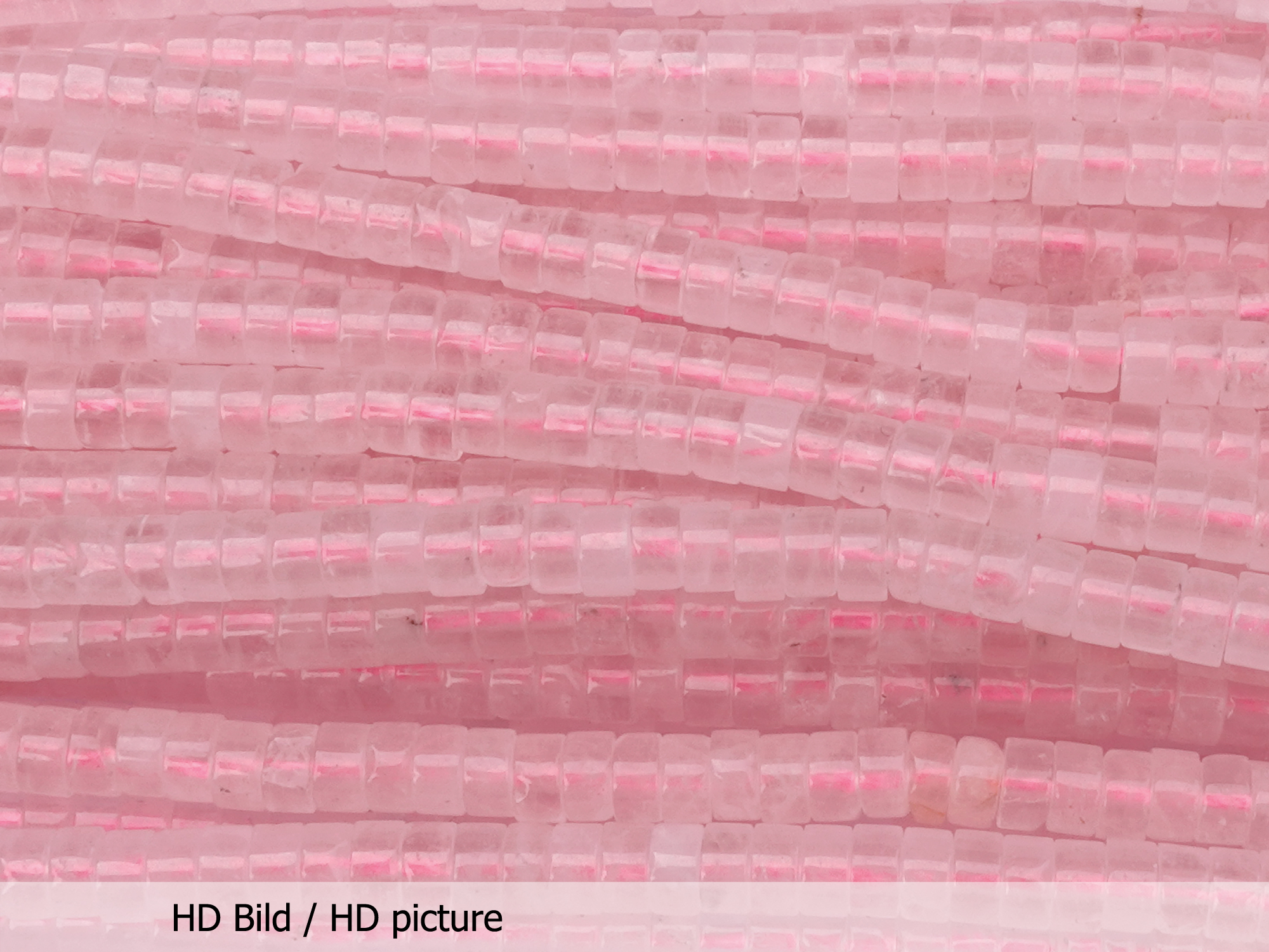 Rosenquarz Steinperlen HiShi 4x2mm - HD Bild