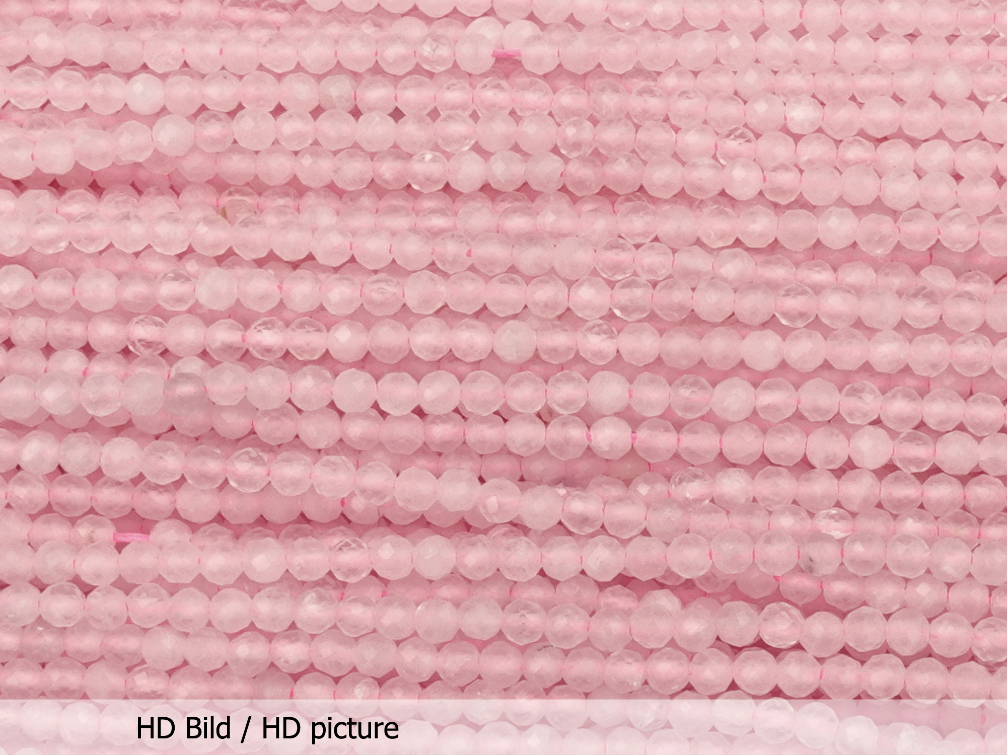 Rosenquarz Steinperlen rund facettiert 2,5mm - HD Bild