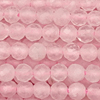 1 Strang (~38,5cm) echter Rosenquarz Steinperlen, rund facettiert ~2,5mm