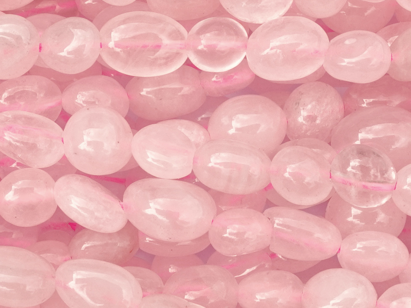 Rosenquarz Steinperlen zum Schmuckmachen - Nahaufnahme