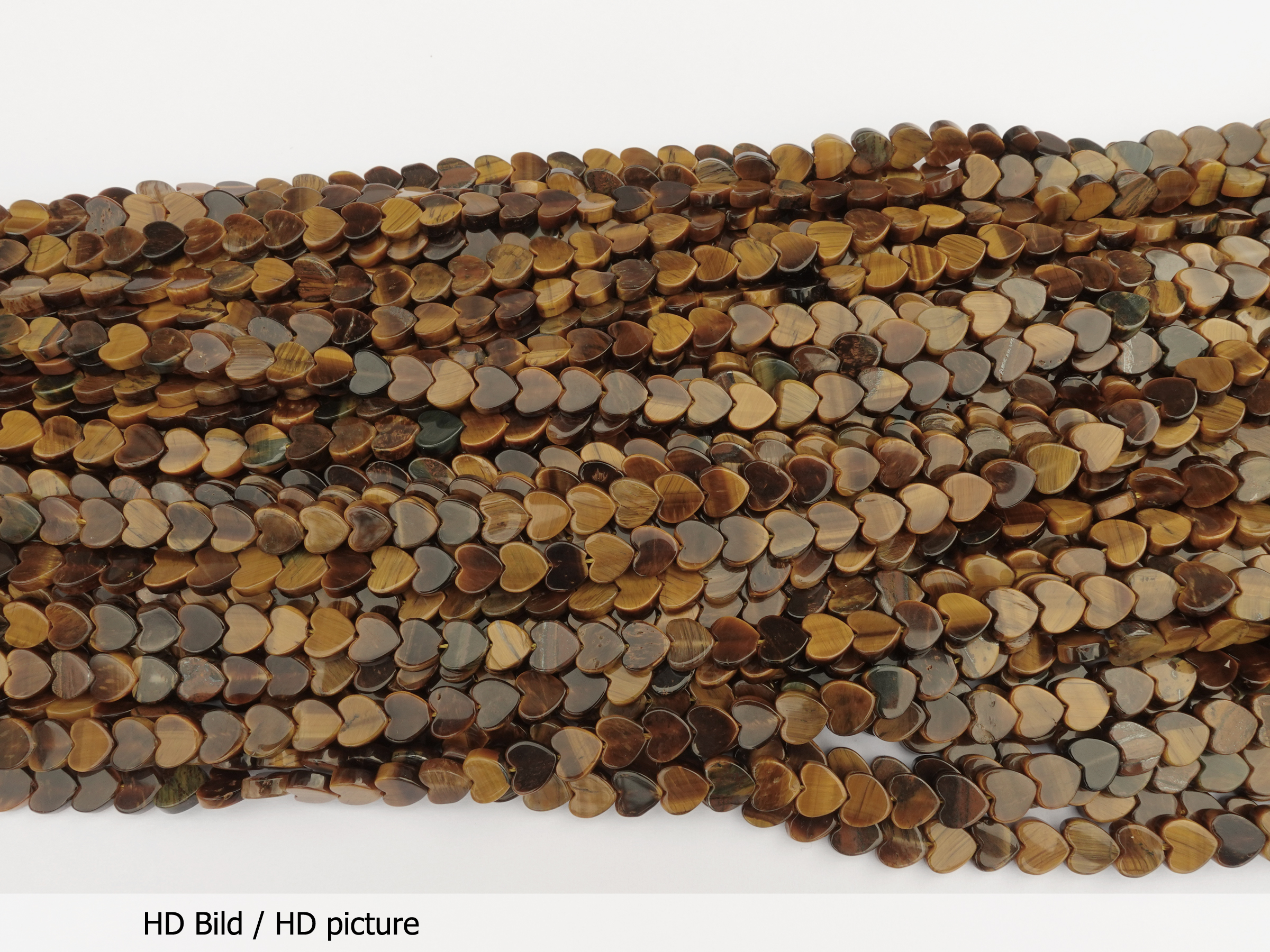 herzförmige Tigerauge Steinperlen 6mm Herzen - HD Bild