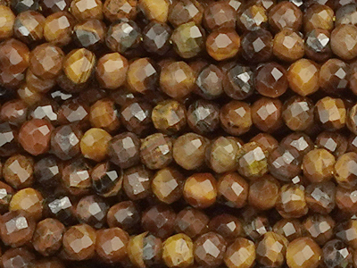 Tigerauge Steinperlen facettiert 2mm - Nahaufnahme