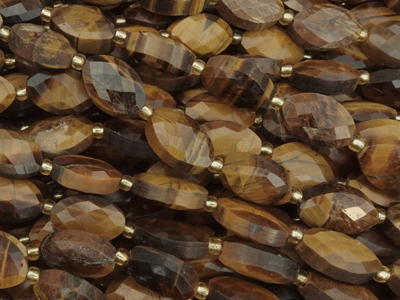 olivenförmige Tigerauge Steinperlen 14x9mm