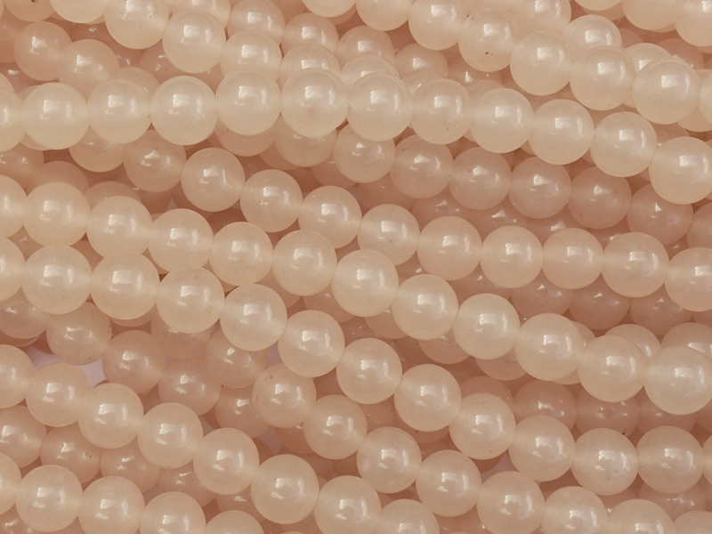altrosa gefärbte weiße Jade Steinperlen rund 6mm