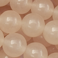 1 Strang (~36,8cm) echter Weiße Jade Perlen, rund ~6,5mm altrosa gefärbt