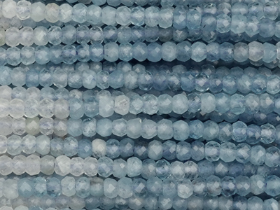 facettierte Rondellen 3x2mm Aquamarin Steinperlen - Nahaufna