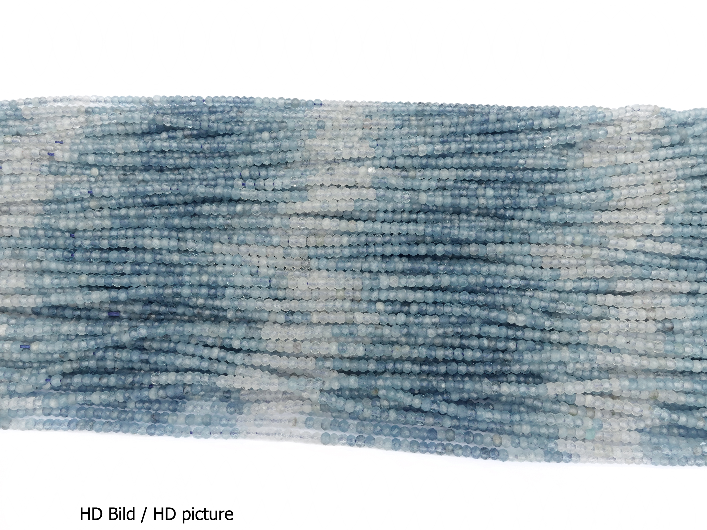 facettierte Rondellen 3x2mm Aquamarin Steinperlen - HD Bild
