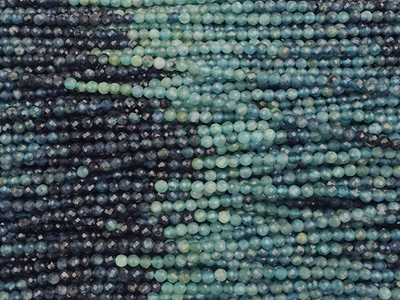 kleine facettierte Blaue Turmalin Steinperlen 2,3mm
