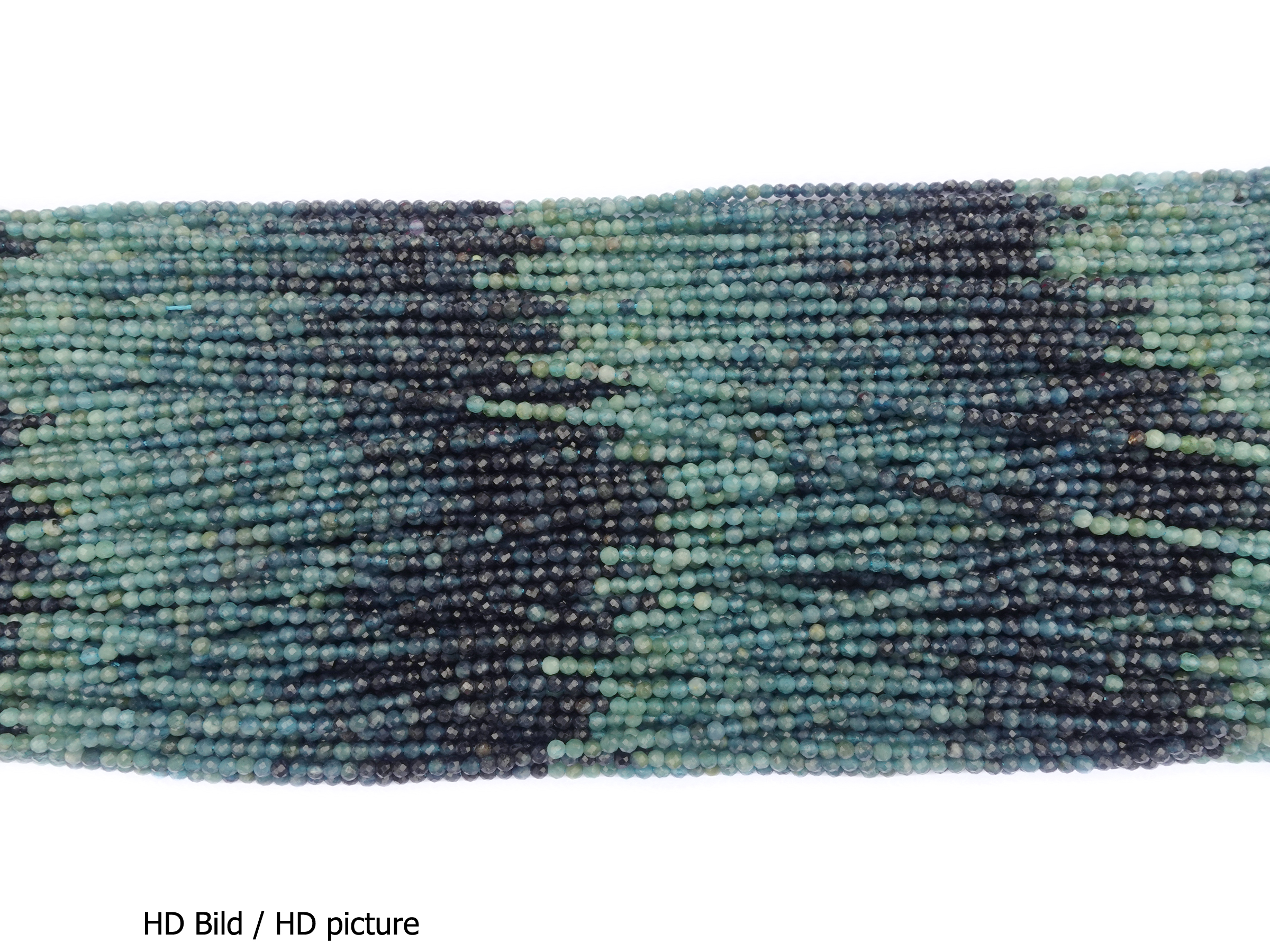 kleine facettierte Blaue Turmalin Steinperlen 2,3mm - HD Bil