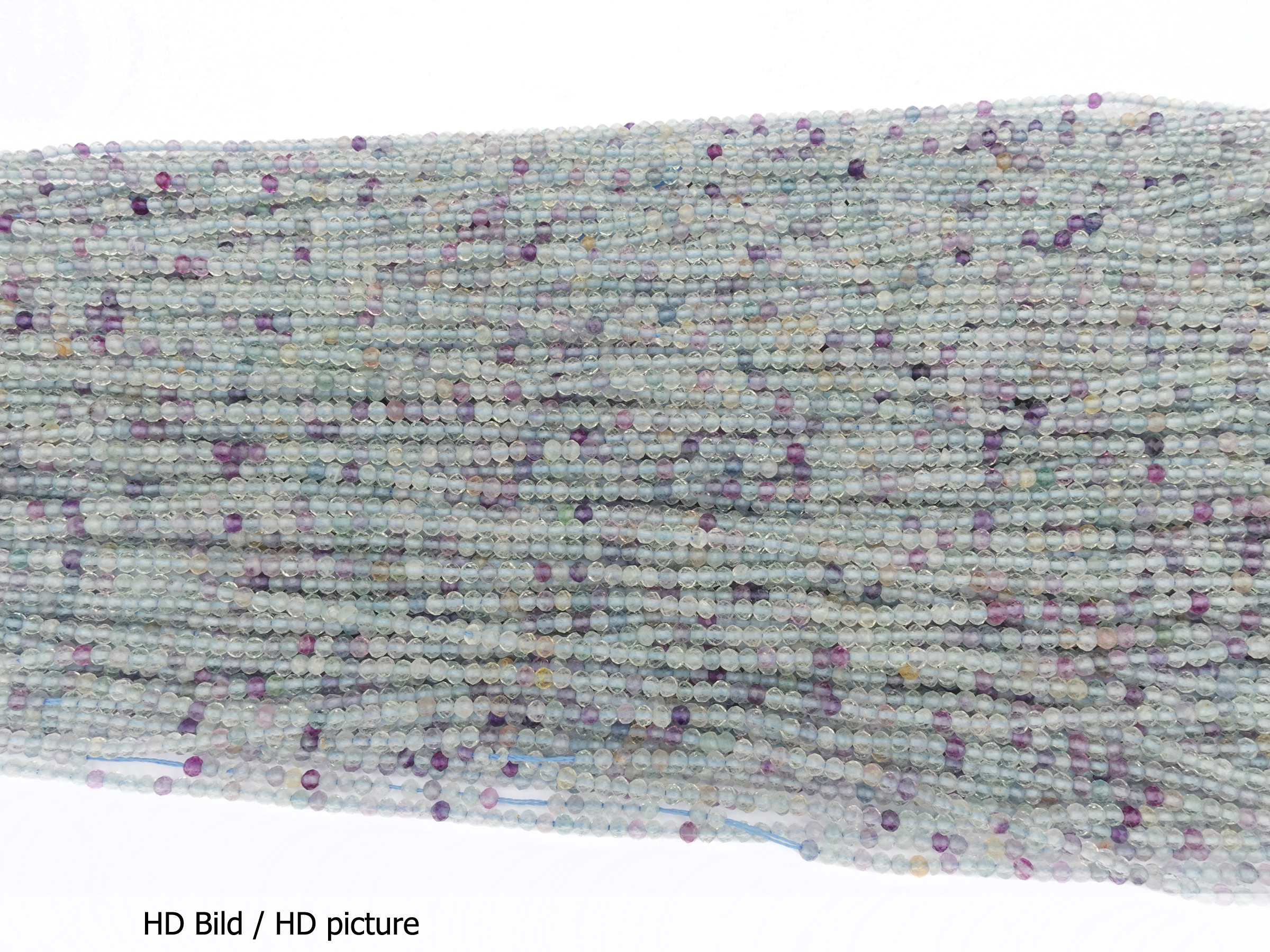 facettierte 2mm Fluorit Steinperlen - HD Bild