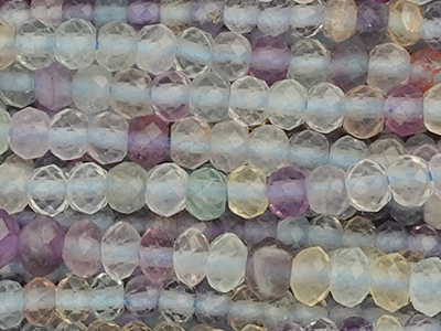 facettierte Fluorit Steinperlen Rondellen 3x2mm - Nahaufnahm