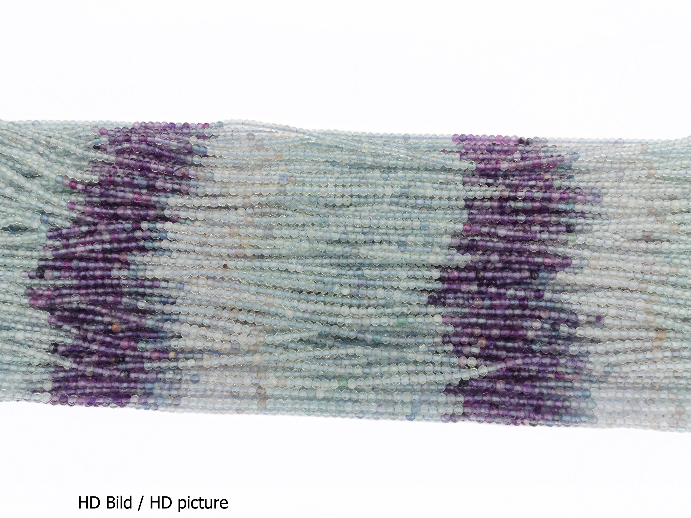 facettierte 2mm Fluorit Steinperlen - HD Bild