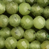 1 Strang (~39cm) echter Kanadischer Jade Steinperlen, rund facettiert ~3,2mm