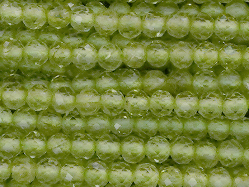 facettierte 2mm Steinperlen zum Schmuckmachen - Olivin - Per