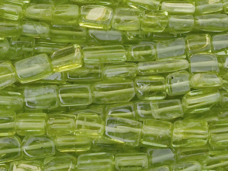 eckige Steinperlen zum Schmuckmachen - Olivin - Peridot - Na