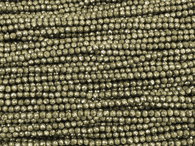 kleine facettierte Pyrit Steinperlen 2,4mm