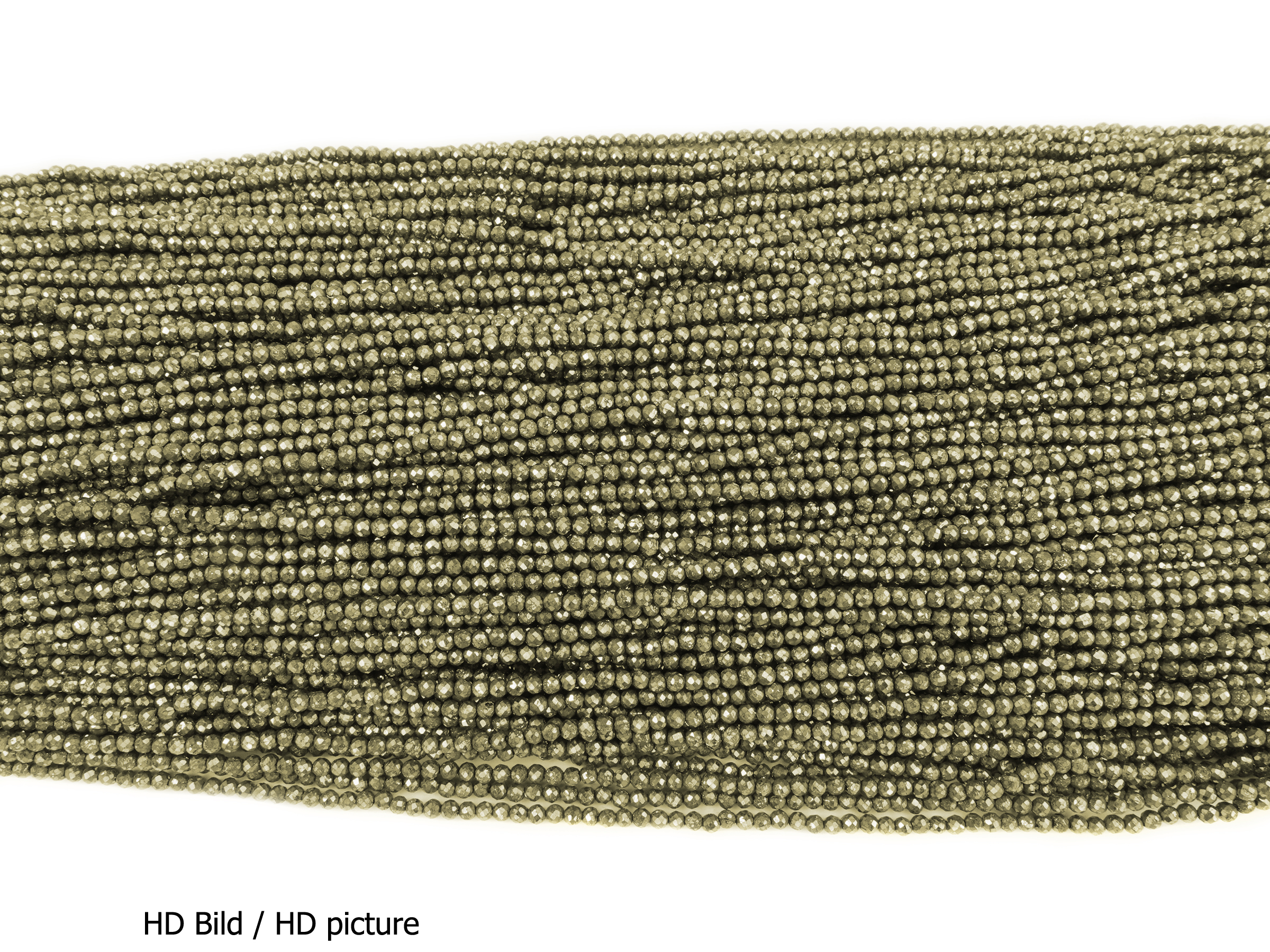 kleine facettierte Pyrit Steinperlen 2,4mm - HD Bild