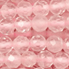 1 Strang (~38cm) echter Rosenquarz Steinperlen, rund facettiert ~3,3mm