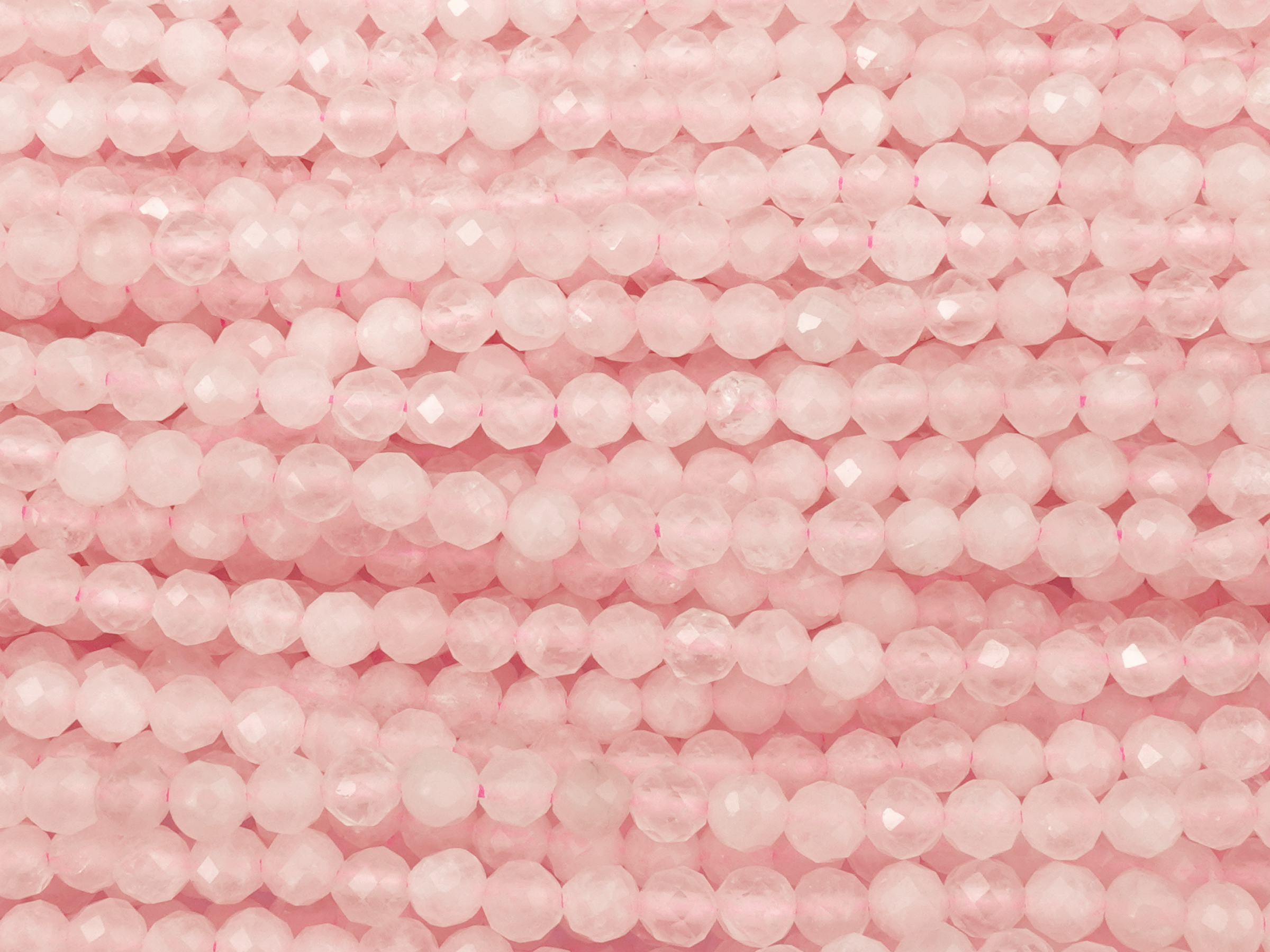 facettierte 4mm Rosenquarz Steinperlen zum Schmuckmachen