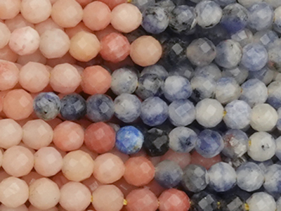 diverse Steinperlen facettiert 2,5mm - Nahaufnahme