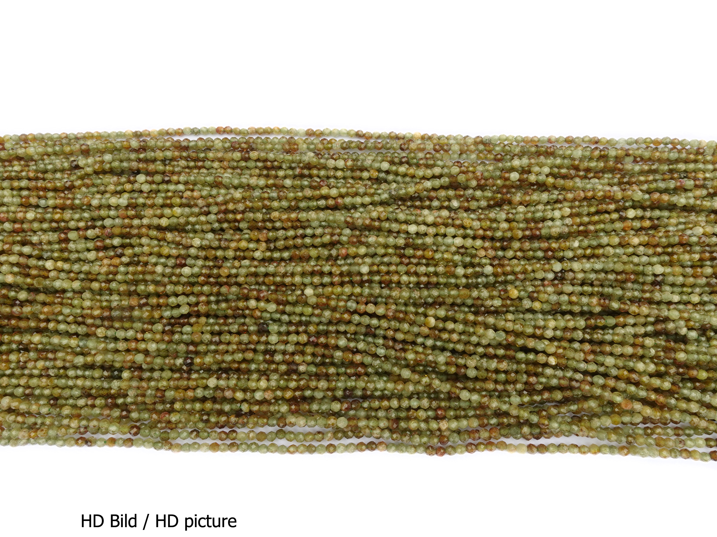 kleine facettierte Tsavorit Steinperlen 2,4mm - HD Bild