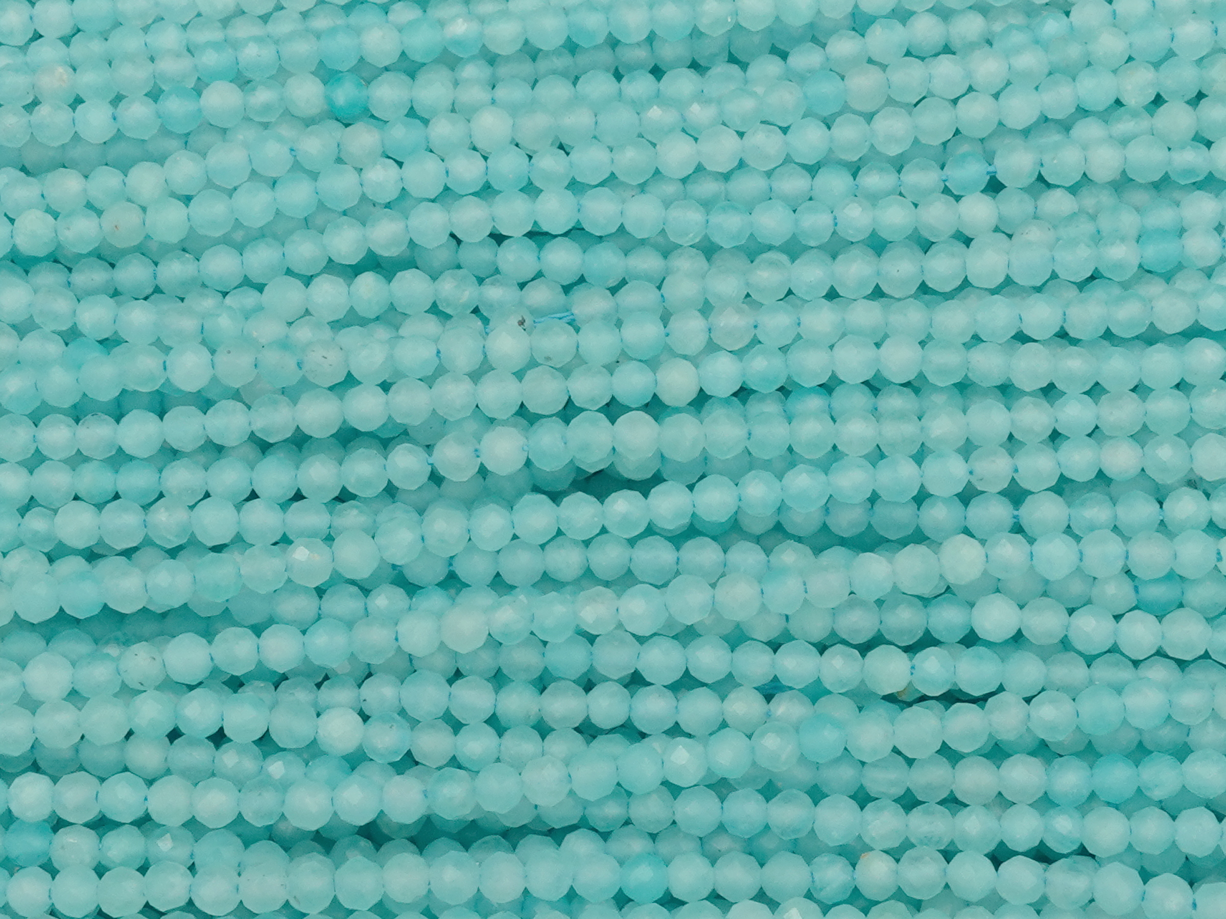 kleine facettierte Amazonit Steinperlen 2mm