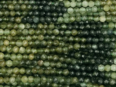 facettierte Steinperlen Grüner Turmalin 2mm