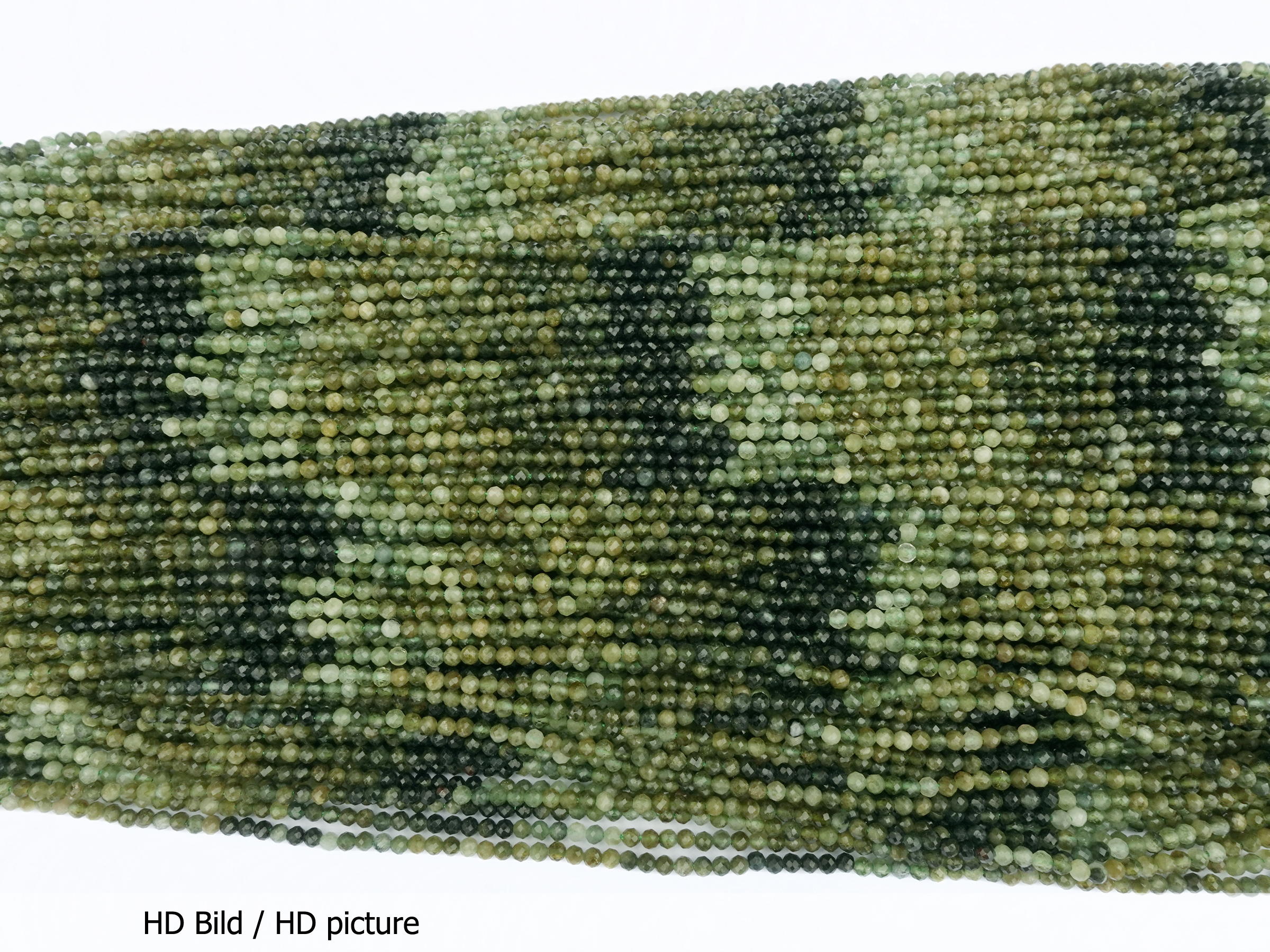 facettierte Steinperlen Grüner Turmalin 2mm - HD Bild