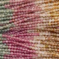 1 Strang (~39cm) echter Turmalin Steinperlen, rund facettiert ~3,3mm