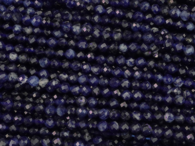 dunkelblaue facettierte Sodalith Steinperlen 3,1mm