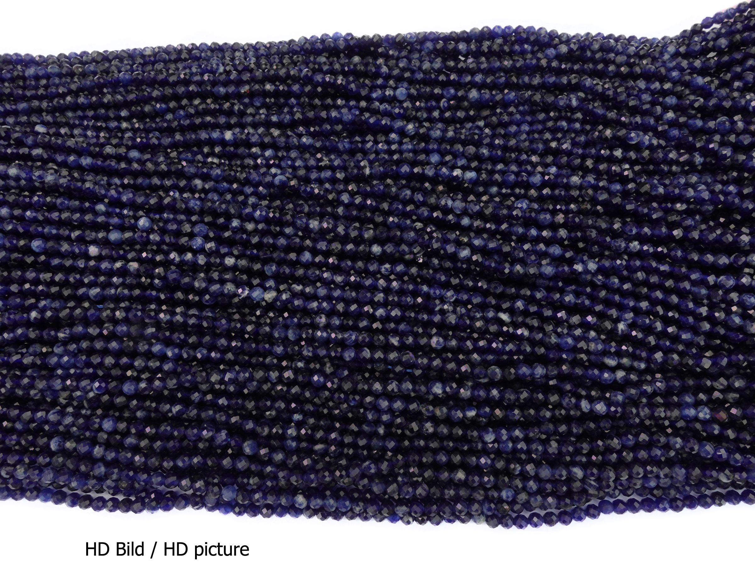 dunkelblaue facettierte Sodalith Steinperlen 3,1mm - HD Bild