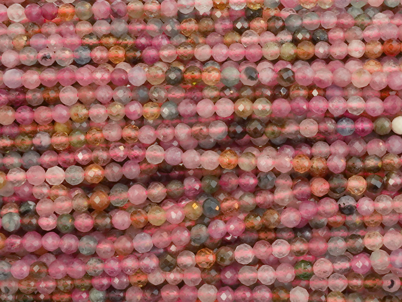 Turmalin Steinperlen rund facettiert 3mm zum Schmuckmachen