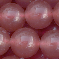 1 Strang (~38cm) echter Weiße Jade Perlen, rund ~8mm misty bordeaux gefärbt