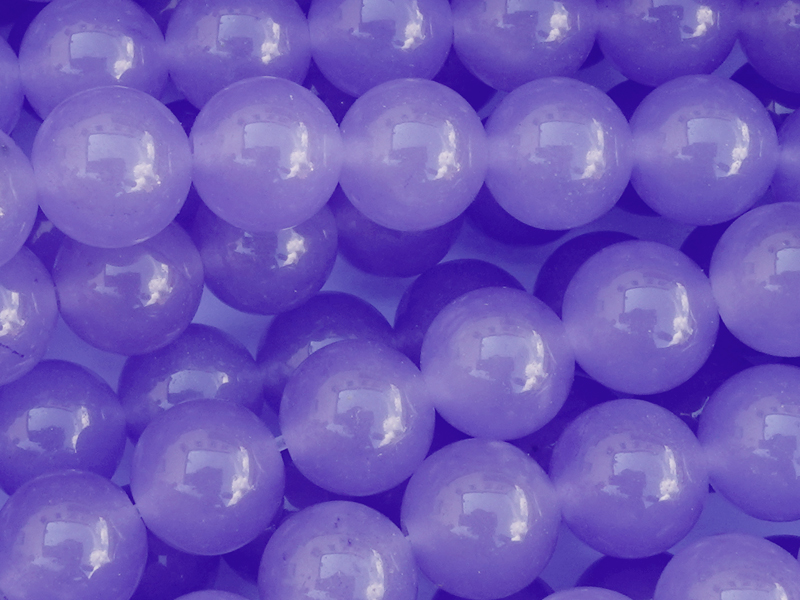 misty violet gefärbte weiße Jade Steinperlen rund 8mm - Naha