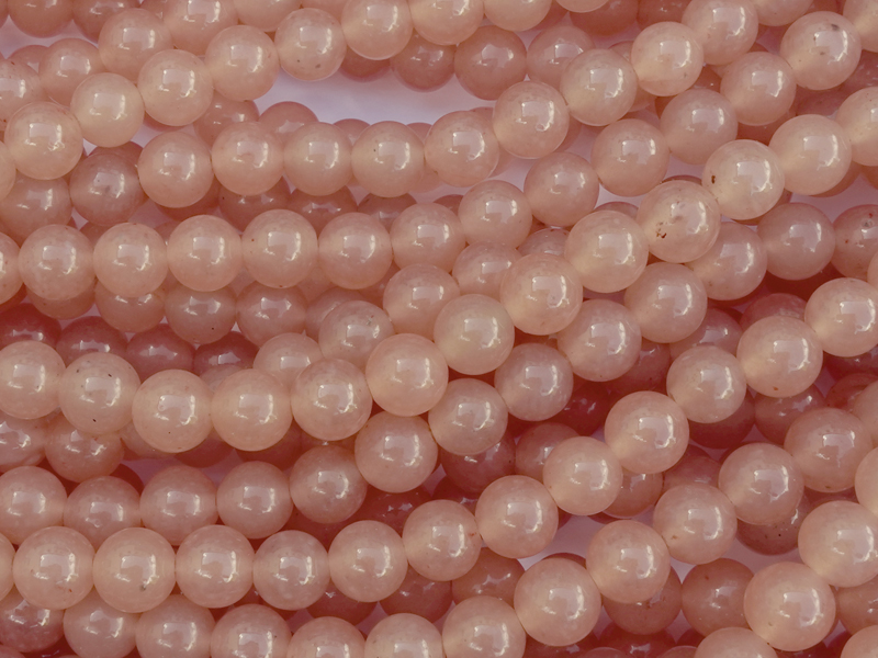 nude gefärbte weiße Jade Steinperlen rund 6mm