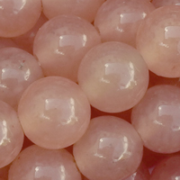 1 Strang (~38cm) echter Weiße Jade Perlen, rund ~6,5mm nude gefärbt