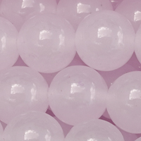 1 Strang (~38cm) echter Weiße Jade Perlen, rund ~6,4mm rosa gefärbt