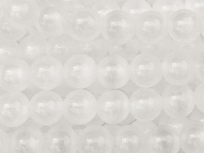 runde 6mm Selenit Steinperlen zum Schmuckmachen - Nahaufnahm