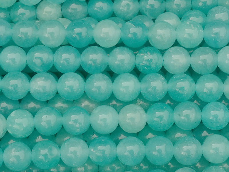 runde Amazonit Steinperlen 4mm - Nahaufnahme