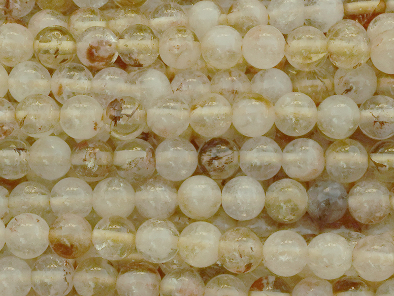 runde 4mm Citrin Steinperlen zum Schmuckmachen - Nahaufnahme