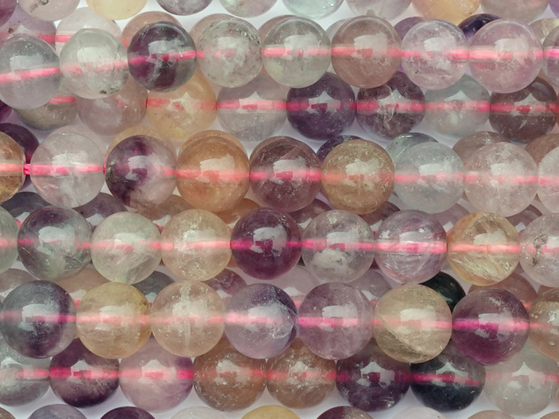 runde 6mm Fluorit Steinperlen zum Schmuckmachen - Nahaufnahm