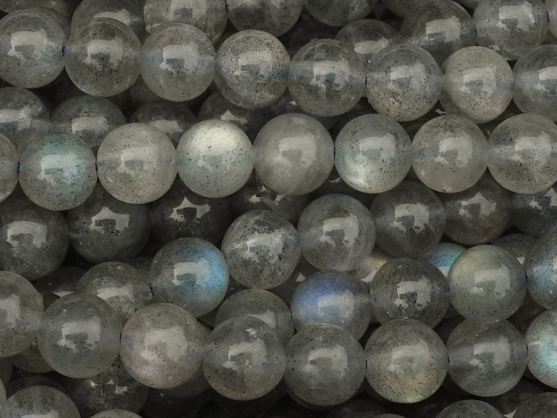runde 6mm Labradorit Steinperlen zum Schmuckmachen - Nahaufn