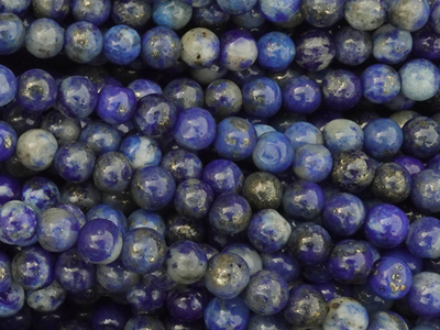 runde Lapis Lazuli Steinperlen 3,6mm - Nahaufnahme