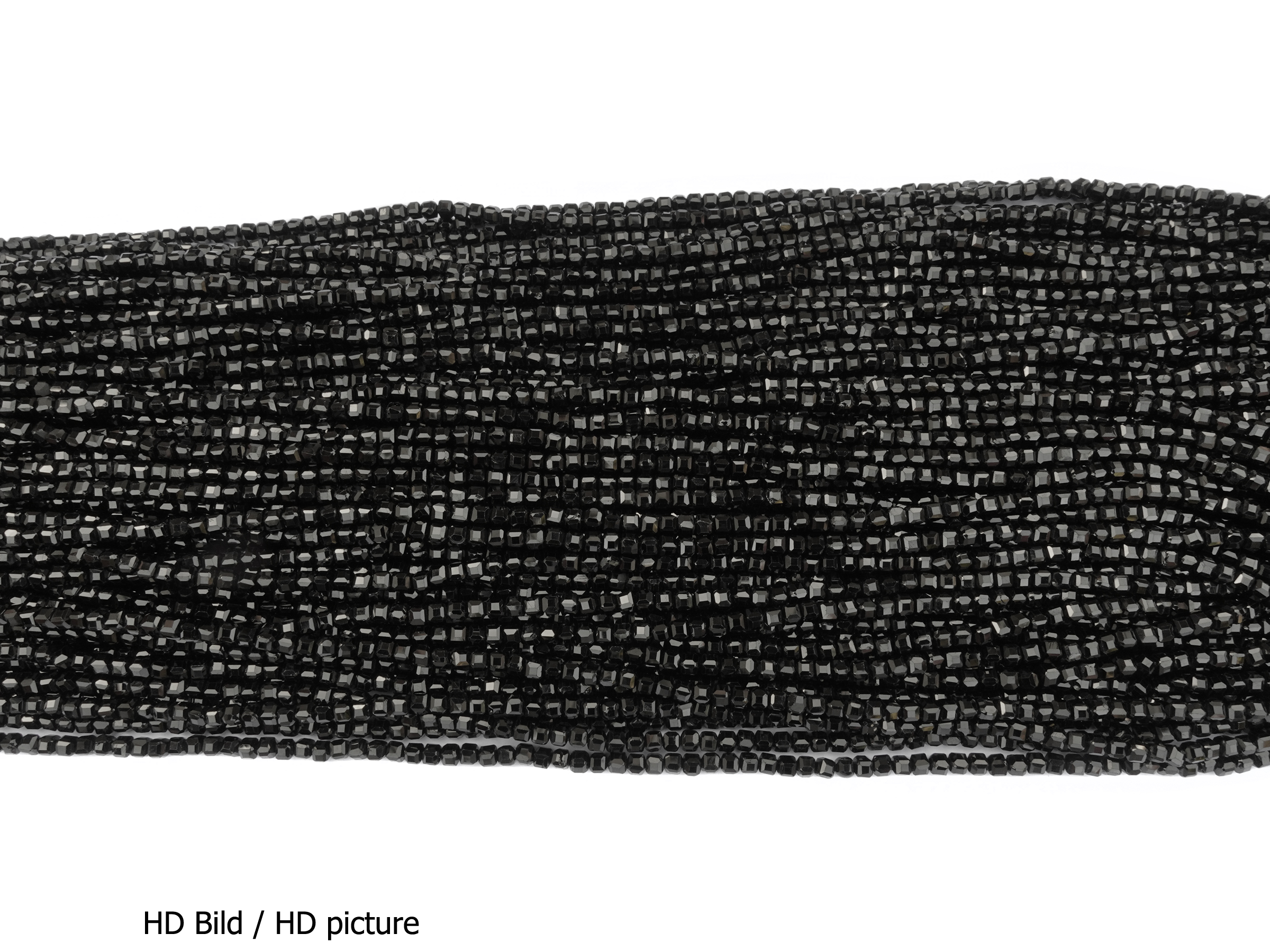 schwarze Spinell Steinperlen Würfel 2,6mm - HD Bild