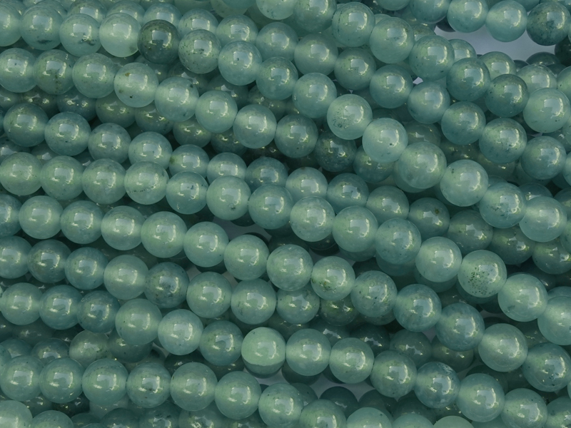 smoky-teal gefärbte weiße Jade Steinperlen rund 6mm