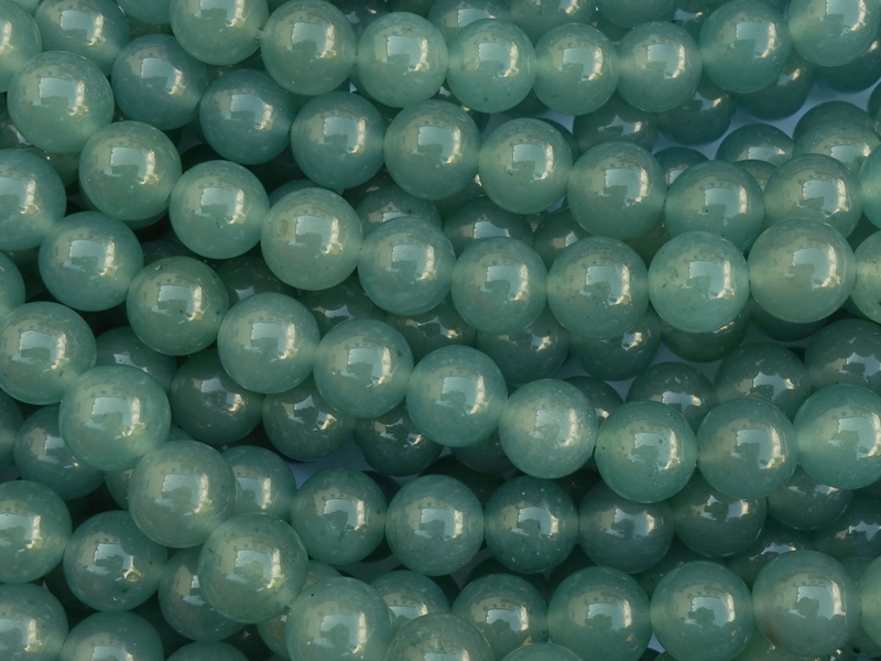 smoky-teal gefärbte weiße Jade Steinperlen rund 8mm
