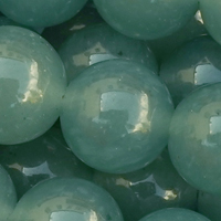 1 Strang (~38,5cm) echter Weiße Jade Perlen, rund ~8mm smoky-teal gefärbt