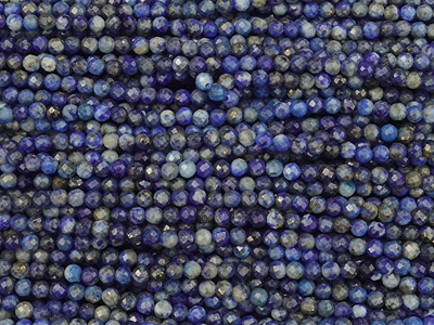 winzige facettierte Lapis Lazuli Steinperlen 2,1mm