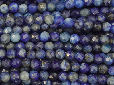 winzige facettierte Lapis Lazuli Steinperlen 2,1mm - Nahaufn